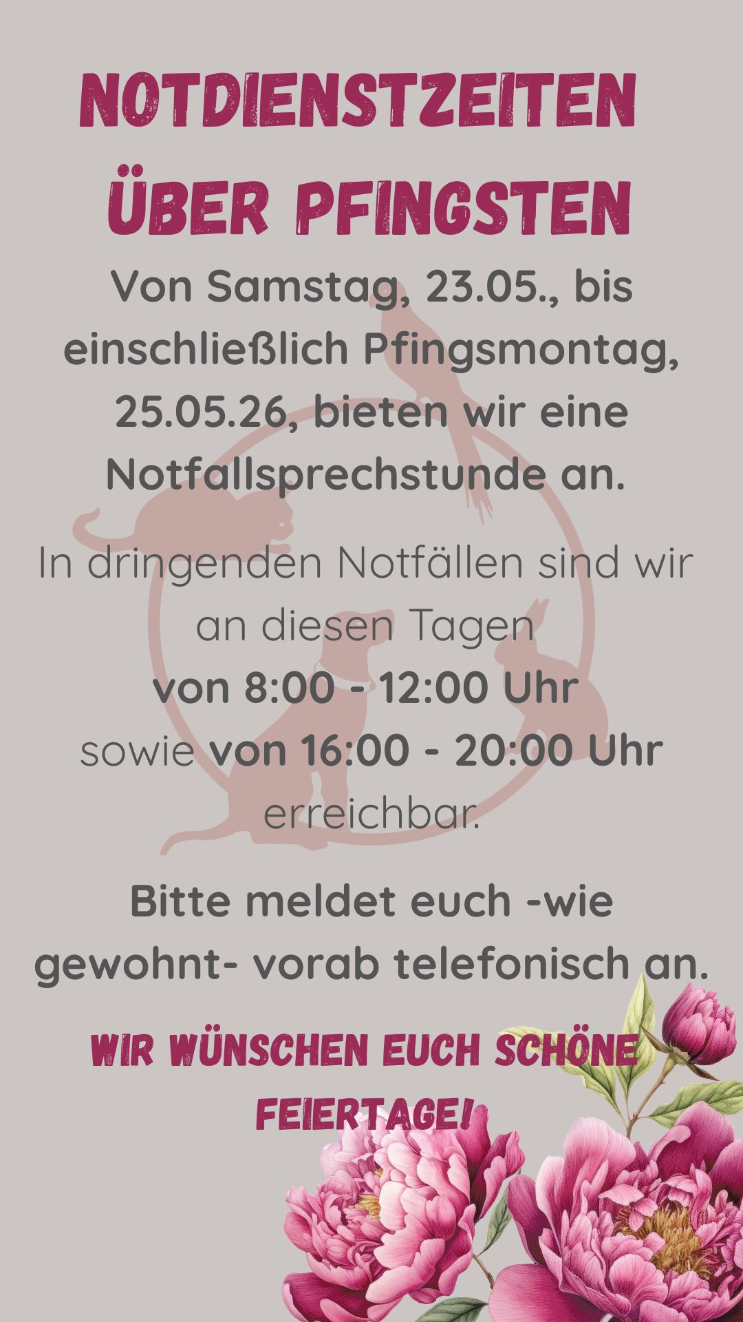 Notdienstzeiten Pfingsten 2026